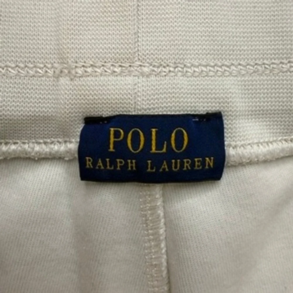 Polo Ralph Lauren Track Pants Mens Relaxed XL White Burgundy Side Stripe Joggers